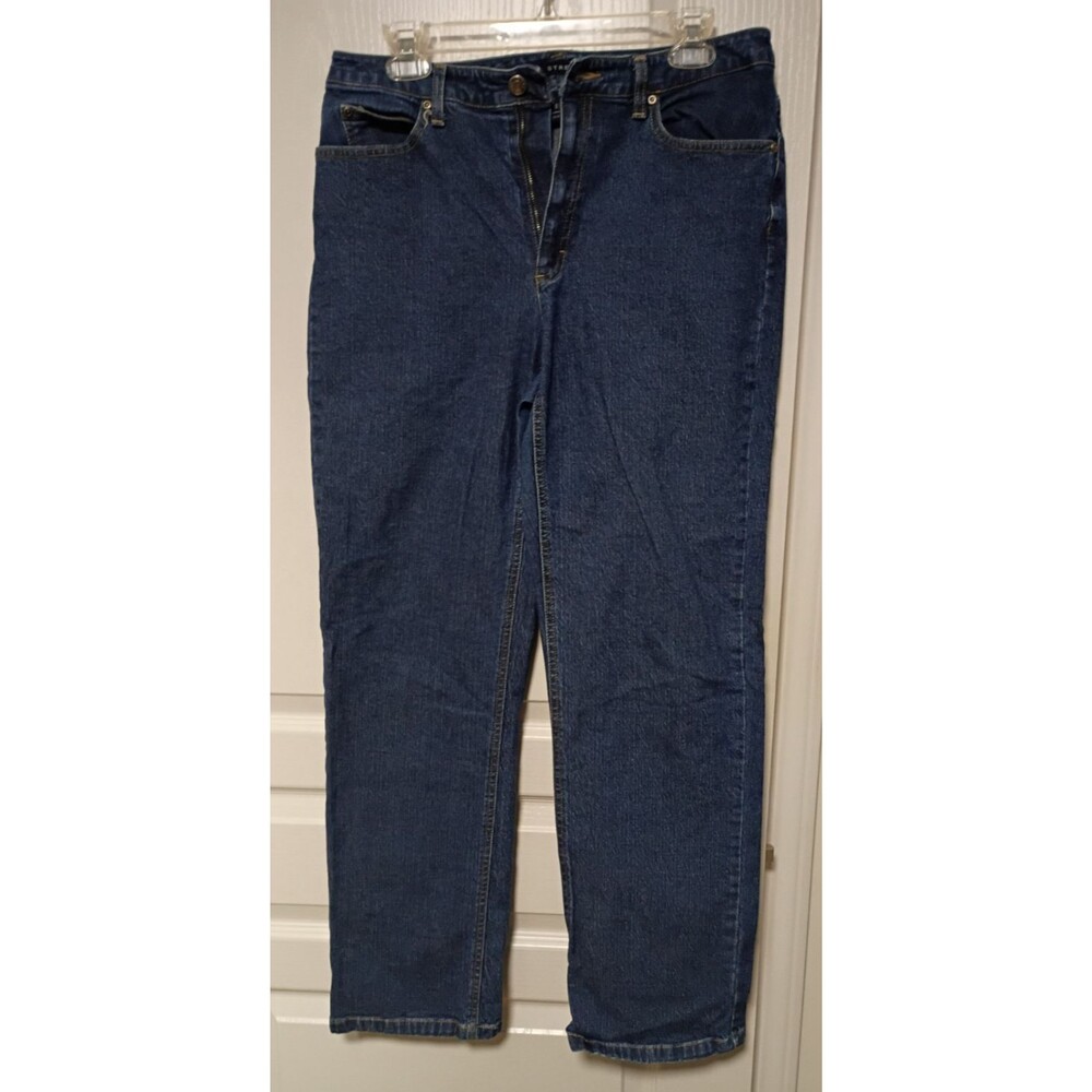 Crazy Horse Liz Claiborne Womens 10R Blue Mid Rise Stretch Jeans Straight Leg